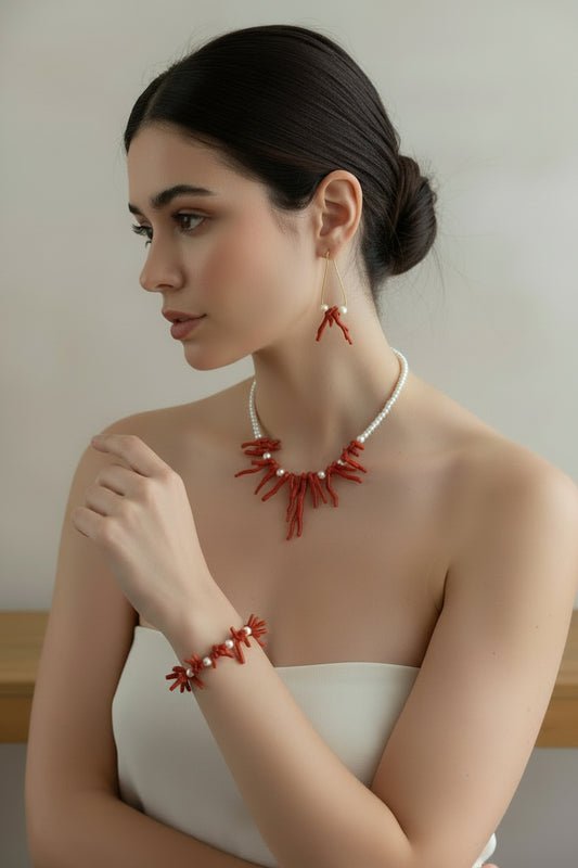 Parure corail rouge de Sardaigne 2