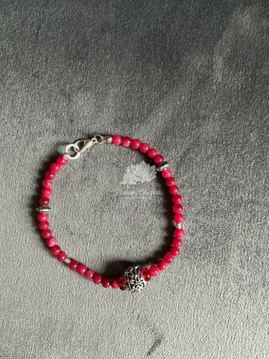 Bracelet en jade rouge, breloque