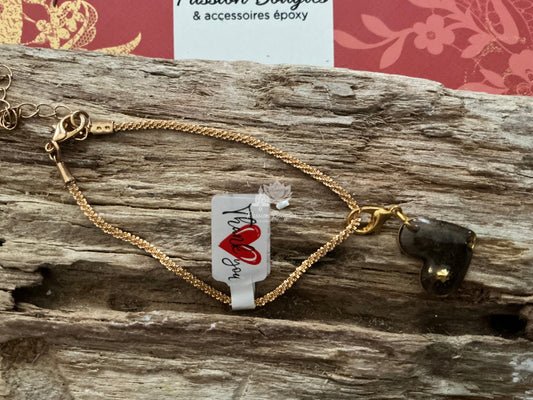Bracelet en maille avec charm cœur