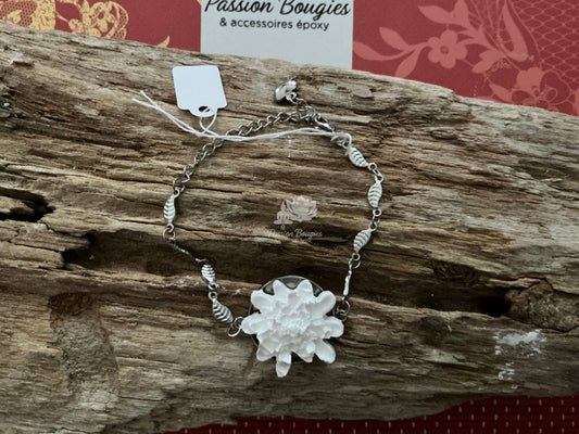 Bracelet maille feuille - fleur ,